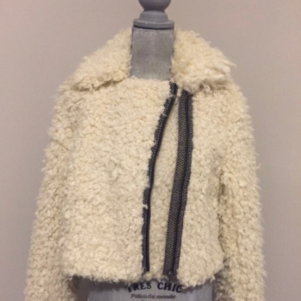 Free People shaggy faux moto jacket